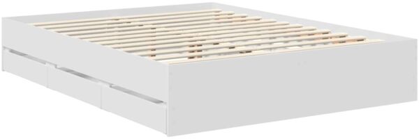 vidaXL Bettrahmen mit Schubladen Weiß 150 x 200 cm Ingenieurs Holz 3409447 Bild 6
