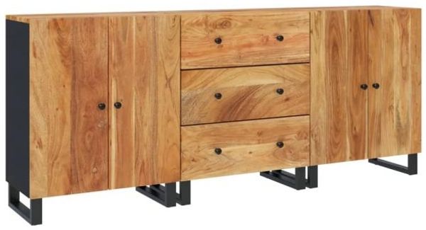 3-tlg. Sideboards Altholz Massiv Natur