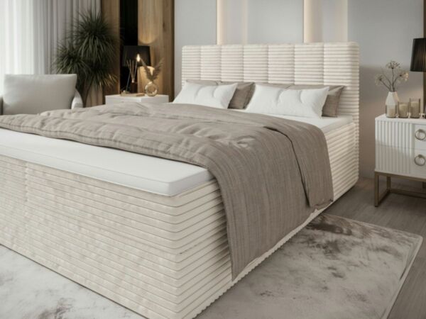 B&B Home Boxspringbett Tiliani (H3 Matratze Bonellfederung, Kopfteil, Bettkasten und Topper)