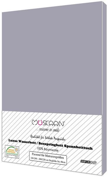 Müskaan Spannbettlaken Spannbettlaken für Wasserbett/Boxspringbett-Matratzen, jersey 100% Baumwolle, Gummizug: ja, (1 Stück), JERSEY