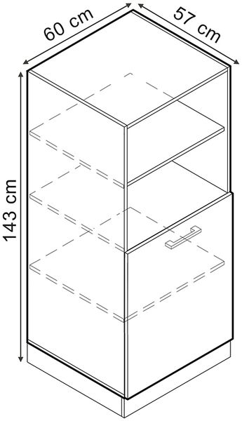 Vicco Küchenschrank Küchenzeile R-Line, Bordeaux Hochglanz, Backofenumbauschrank 60 cm (halb) Bild 3