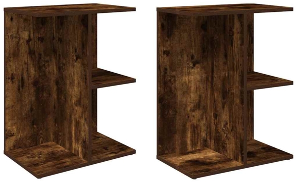 vidaXL Nachttische 2 Stk. Räuchereiche 46,5x29x61 cm Holzwerkstoff 858659