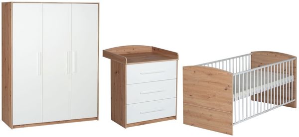 Schardt Kinderzimmer Set Pepe 3-teilig Schrank Kinderbett Wickelkommode