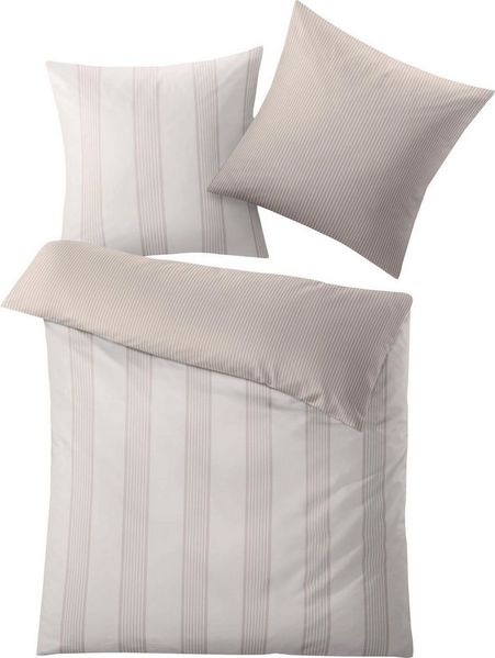Kleine Wolke Wendebettwäsche Lina, Mako-Satin, 2 teilig, im eleganten Streifendesign