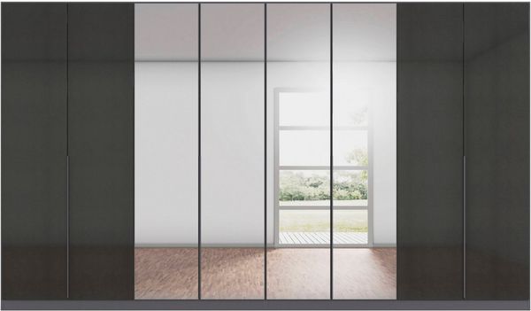 OTTO home Drehtürenschrank Kleiderschrank Schrank Garderobe AGORDO mit Dekor- oder Hochglanzfront (in zwei Griff-Farben, Breiten 91-405 cm) durchdachte Innenausstattung, in 7 Breiten und 2 Höhen MADE IN GERMANY
