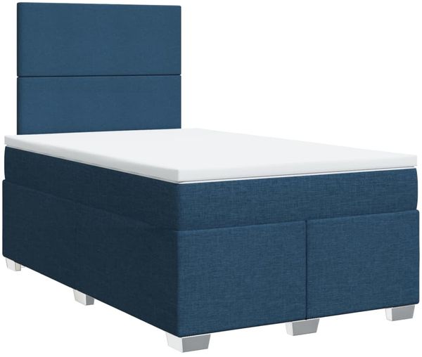 vidaXL Boxspringbett mit Matratze Blau 120x200 cm Stoff 3292754 Bild 3