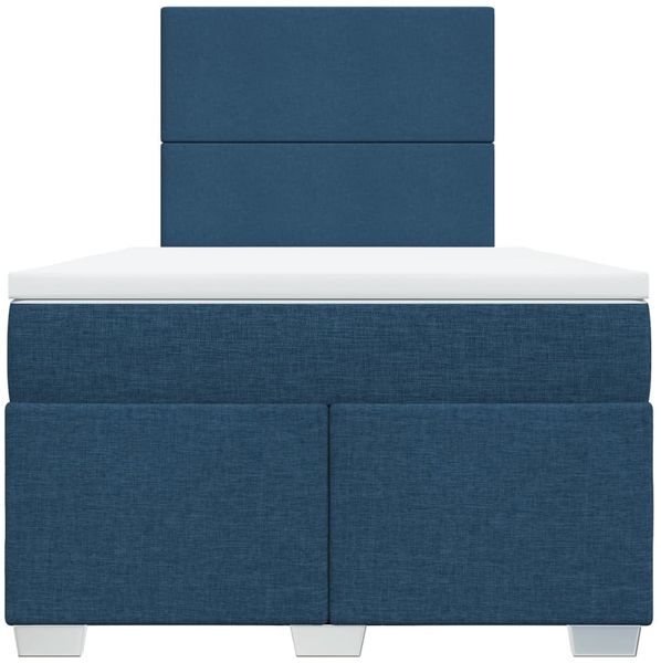 vidaXL Boxspringbett mit Matratze Blau 120x200 cm Stoff 3292754 Bild 6