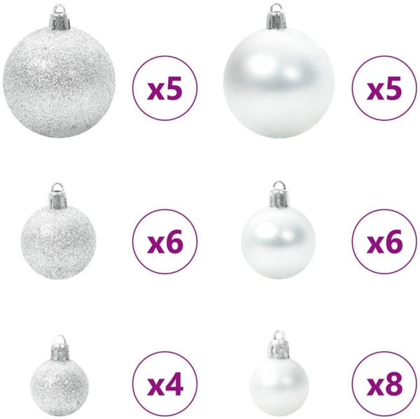 vidaXL Weihnachtsbaum mit 150 LEDs mit Ständer Silber 150 cm Haustier 3396666 Bild 6