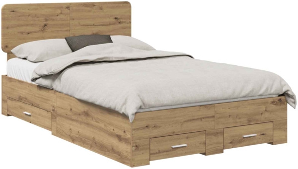 vidaXL Bettrahmen Artisan-Eiche 135 x 190 cm Holzwerkstoff 3412390