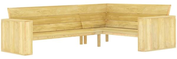 vidaXL Garten-Eckbank 239 cm Kiefernholz Imprägniert 49038