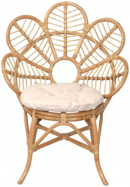 Rattansessel handgeflochten "Sandra" incl. Kissen, beige