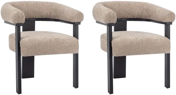 Vente-unique - LIVELIA Stuhl Stoff SchwarzSchokoladenbraun - B 60 cm x H 78 cm x L 64 cm