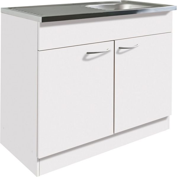 wiho Küchen Spülenschrank Kiel 100 cm breit, 50 cm tief, mit Auflagebecken