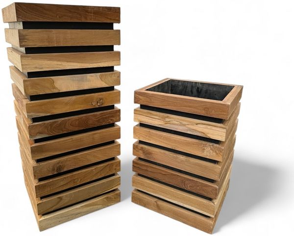 FaHome Blumenkasten Holz Blumenkasten – Blumenkübel Balkonkasten Pflanzkasten (40&70 x 30 x 30 cm), Handgefertigt Modern mit Holzlatten