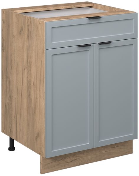 Küchenunterschrank Fame-Line Hellblau-grau 60 cm mit Schublade, ohne Arbeitsplatte Vicco