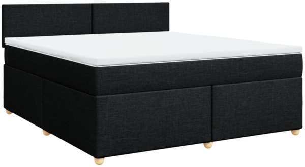 vidaXL Boxspringbett mit Matratze Schwarz 180x200 cm Stoff 3286754