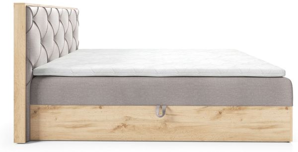 Boxspringbett Schlafzimmerbett HELIOS 200x220cm in Stoff Rouge Dunkelblau Bild 3