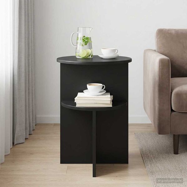 vidaXL Beistelltisch Schwarze Eiche Ø 39,5 x 55 cm Holzwerkstoff 8001020