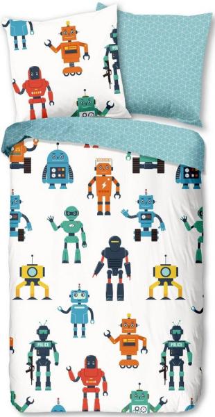 good morning Renforcé Kids Bettwäsche 2 teilig Bettbezug 135 x 200 cm Kopfkissenbezug 80 x 80 cm Robots 6386.99.08 Multi