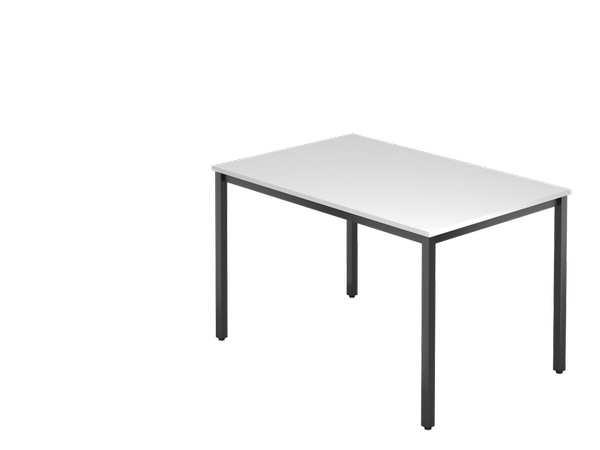 Besprechungstisch 120x80cm Weiß / Schwarz, eckig