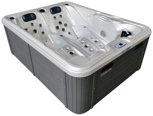 TroniTechnik Whirlpool Outdoor Whirlpool Bottaro Spa Weiß/Perlmutt 210x160, (620l, winterfest, Farblicht, Kissen), Joyonway, Aristech Acryl, LEDs, 46 Düsen