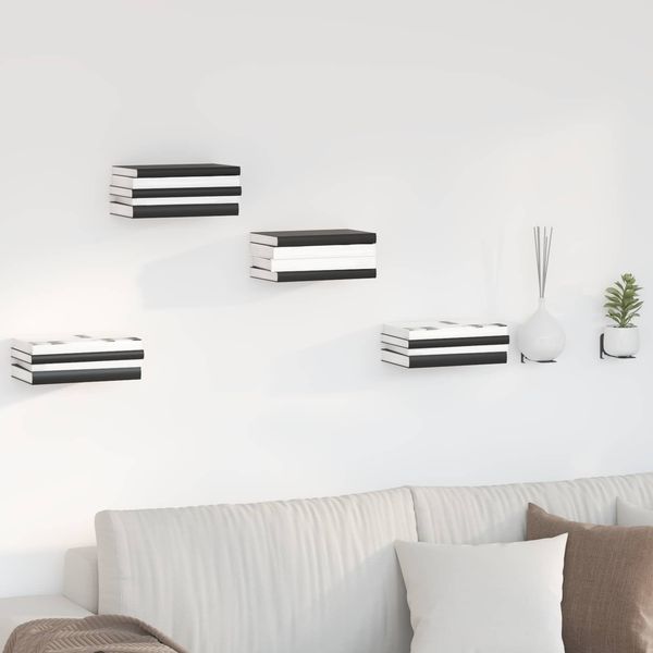 vidaXL Schwebendes Regal mit Regal 4 pcs Anthrazit 6 x 10,8 x 6,6 cm 8004062