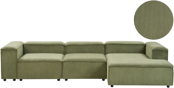 Linksseitiges Ecksofa ARDAL Cord Grün Linksseitig