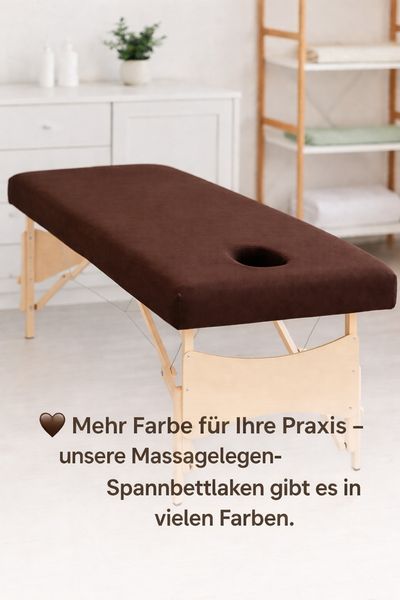 Massageliege Frottee Spannbettlaken mit Nasenschlitz Marke70-80 cm x 190-200 cm Schokobraun
