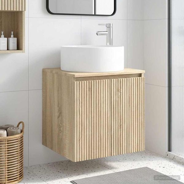 vidaXL Wandmontierte Waschbecken-Vanität Sonoma-Eiche 890464