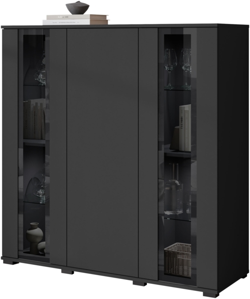 Kommode Clarkoy HB 120 (Farbe: Schwarz, ohne Beleuchtung)