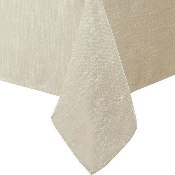 Laura Ashley Arabesque Luxuriöse Schimmernde Stofftischdecke für formelle Abendessen, Urlaub, Hochzeit oder Party, 152,4x304,8 cm, Gold