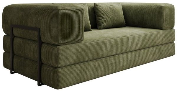 Luxusbetten24 Sofa Designer Sofa Lazy 3 Sitzer, mit Aufklappfunktion und Cordbezug