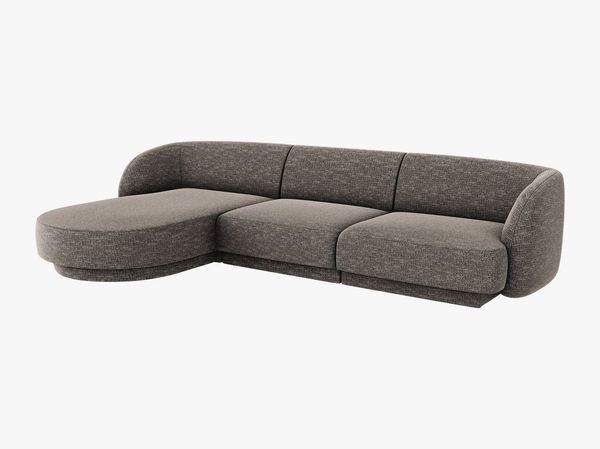 Micadoni Ecksofa Miley 4-Sitzer Links Chenille Haga Grau Bild 2