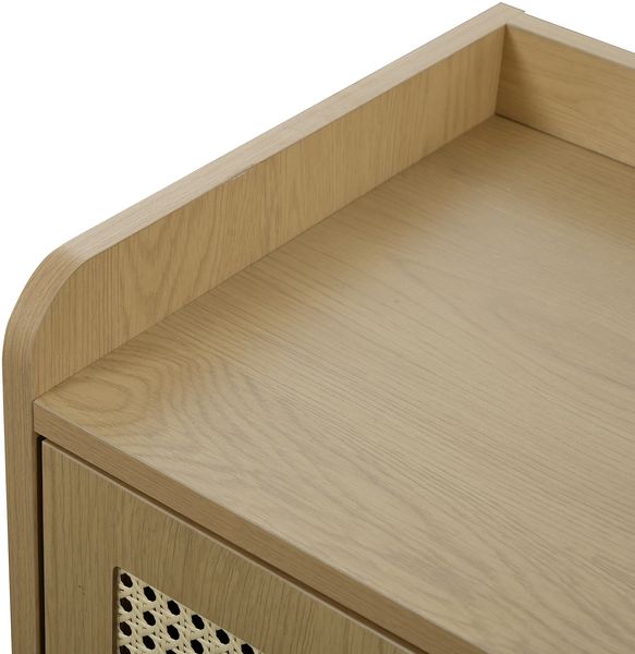 Sideboard 80x35x105 cm in Light Oak mit 2 Türen, Push-to-Open und Massivholzbeinen Bild 10