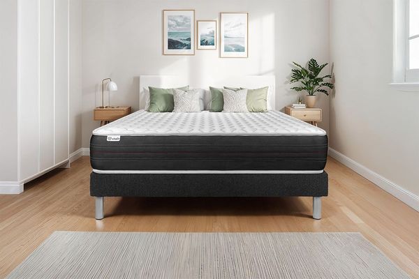 Matratzenset VITAL SPRING 200 x 200 cm Bettrahmen Kit schwarz