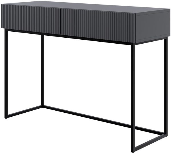 Selsey 'Veldio' Schminktisch mit 2 Schubladen, schwarz, ca. 79 x 110 x 40 cm