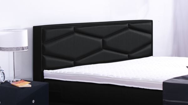 Meisterbetten Boxspringbett Fabi 160x220 in KL-Black, Matratzenbezug Nano, Ergoflex-Topper Bild 4