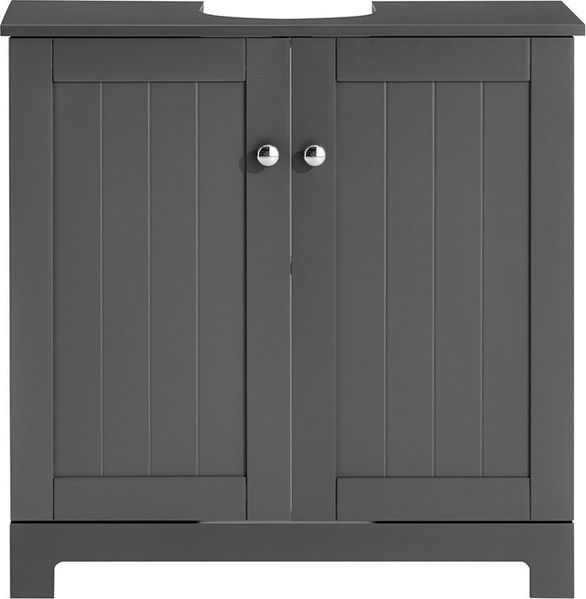 SoBuy BZR18-II-DG Waschbeckenunterschrank, MDF, Lackiert, Dunkelgrau, 58 x 60 x 29 cm