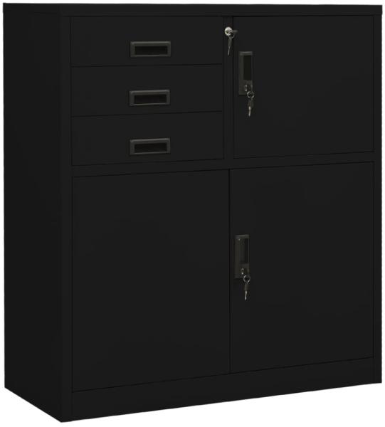 vidaXL Büroschrank Schwarz 90x40x102 cm Stahl [336407]