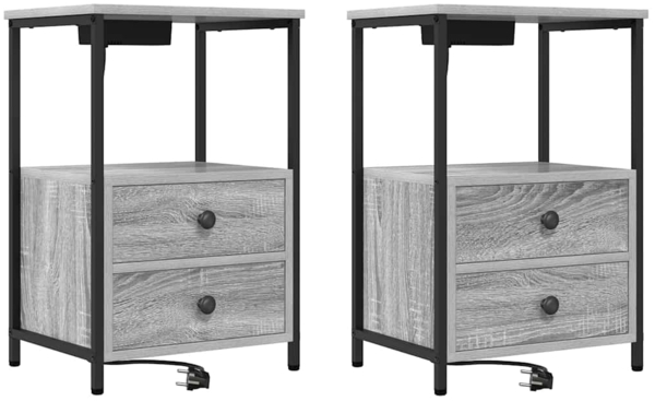 vidaXL Nachttisch 2 pcs Graues Sonoma 40 x 31 x 60 cm Holzwerkstoff 859447