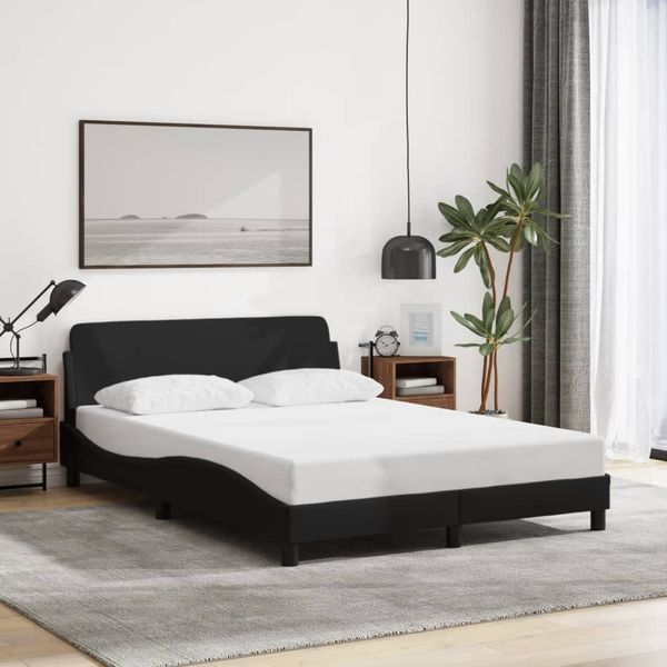 vidaXL Bettgestell "Dover" Schwarz 140x190 cm Stoff 373167