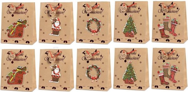 laro Geschenkbox Laro Geschenktaschen Geschenktüten Weihnachten 10/20/40/100stk Large (20 St)