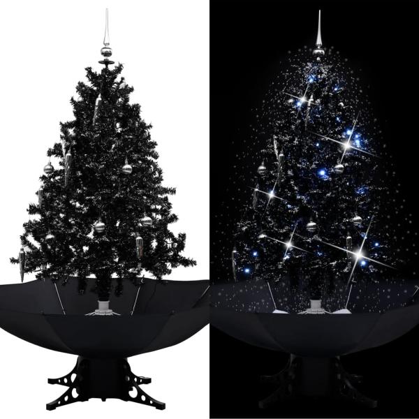 vidaXL Schneiender Weihnachtsbaum mit Schirmfuß Schwarz 140 cm PVC 289932