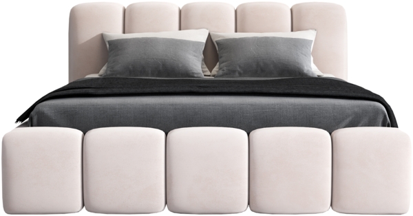 A&J MöbelLand 'Sonic' Polsterbett, Polyester, Beige, 90 x 200, mit Lattenrost, mit Bettkasten Bild 3