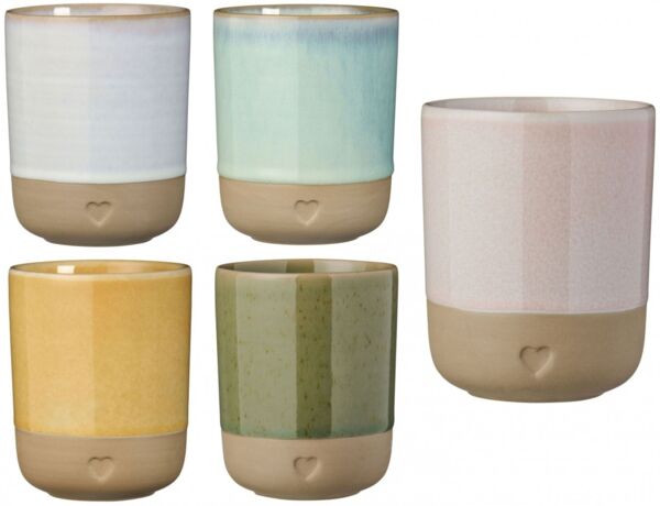 Farbauswahl - Ib Laursen Becher Tasse Steingut mit Herz 190ml 2467 olivgrün 29
