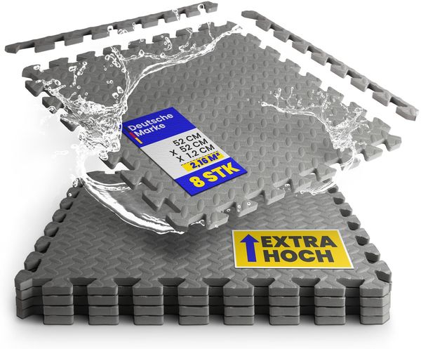 Pool-Bodenschutzmatte, Unterlegmatte zum Schutz ihres Pools, 8 Stück ( 50x50x0,4 cm ) - 2m² - Robustes Stecksystem beliebig erweiterbar Anthrazit 52x52cm (8 Stück - 2,16m²) Extradick