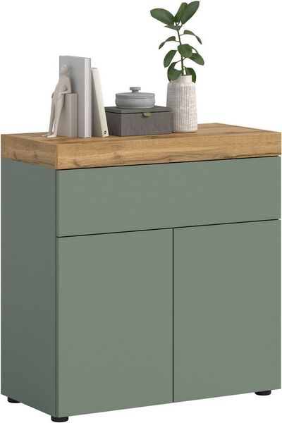 OTTO home Kommode MAMBO, Breite 77cm, 2 Türen, 1 Schubkasten, push-2-open (1 St, 2 farbige Ausführung, in verschiedenen Farben erhältlich), Kommode, Anrichte, Wohnzimmer, Schlafzimmer