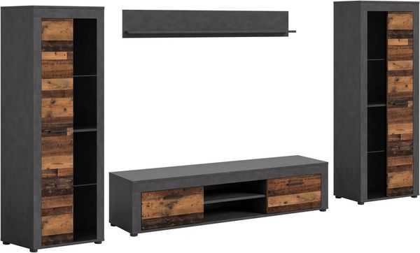 INOSIGN Wohnwand Aosta, Breite 310cm, best. aus: 2x Vitrine, Lowboard, Wandboard, Wohnwand, Kombination, Anbauwand, Möbel Set, Schrankwand, Möbel Kombi