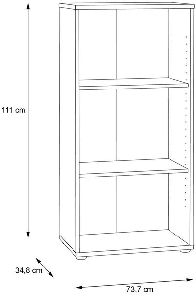 Regal >Tembi< in Old Wood Vintage - 54x111,1x34,8cm (BxHxT) Bild 5