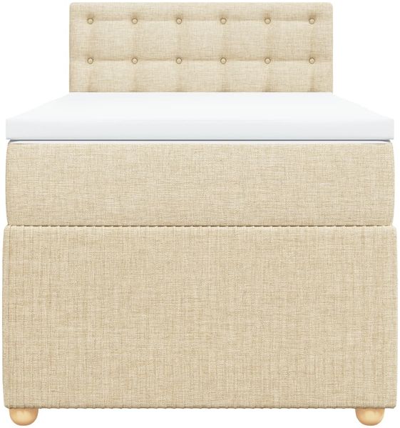 vidaXL Boxspringbett mit Matratze Creme 80x200 cm Stoff 3289602 Bild 6